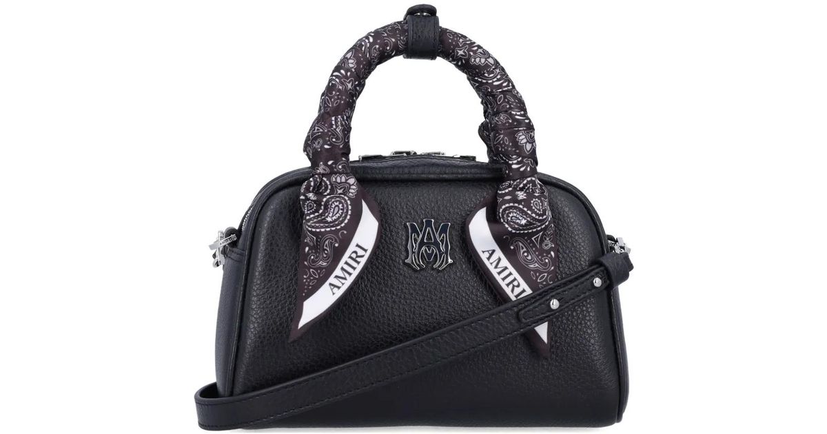 夏の断捨離！AMIRI leather paisley boston bag amiri-black-Bowling-Bag-