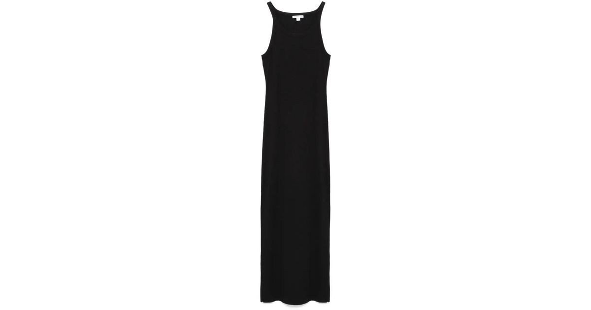James Perse Ribbed Maxi Dress in Black | Lyst