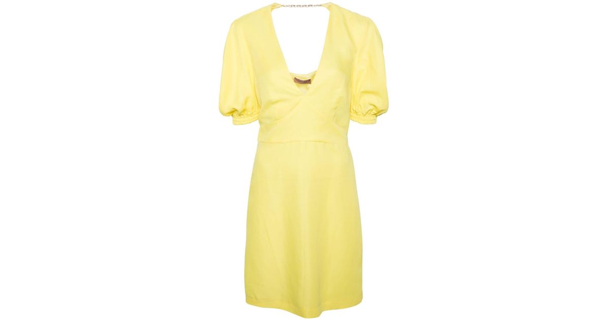 TWINSET floral-lace V-neck minidress - Yellow