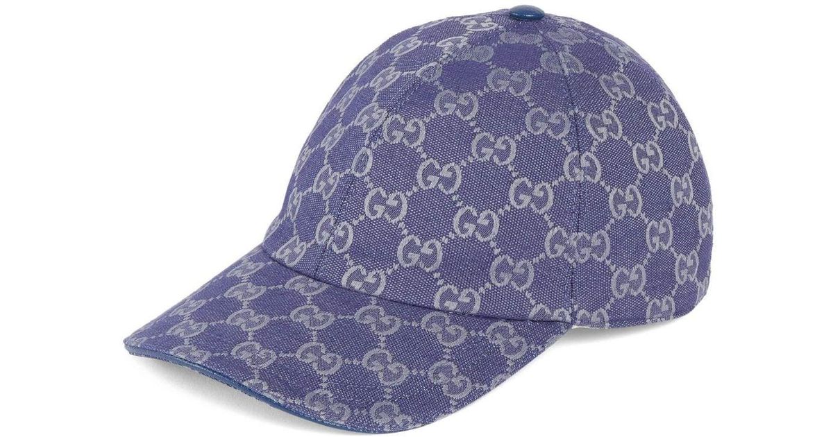 Gucci Beige Canvas Purple Webstripe Baseball Cap M
