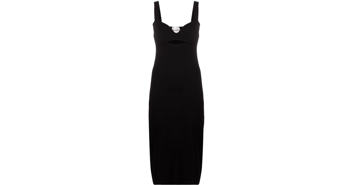 Roland Mouret Cut-out Knitted Midi Dress in Black | Lyst