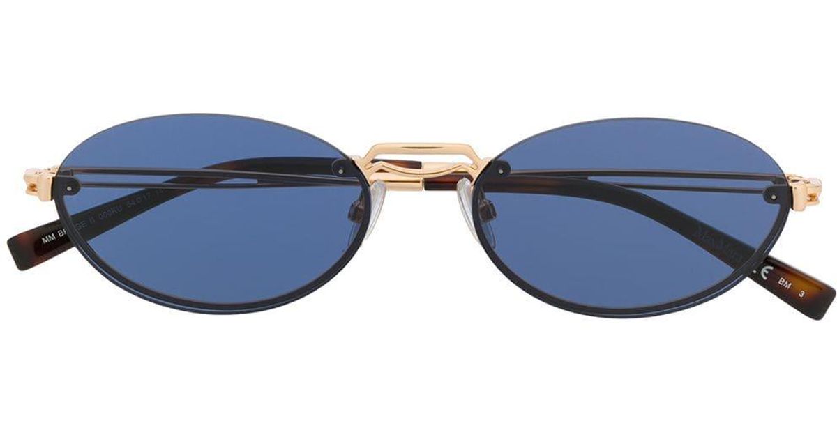 Max Mara Slim Oval Sunglasses in Gold (Metallic) - Lyst
