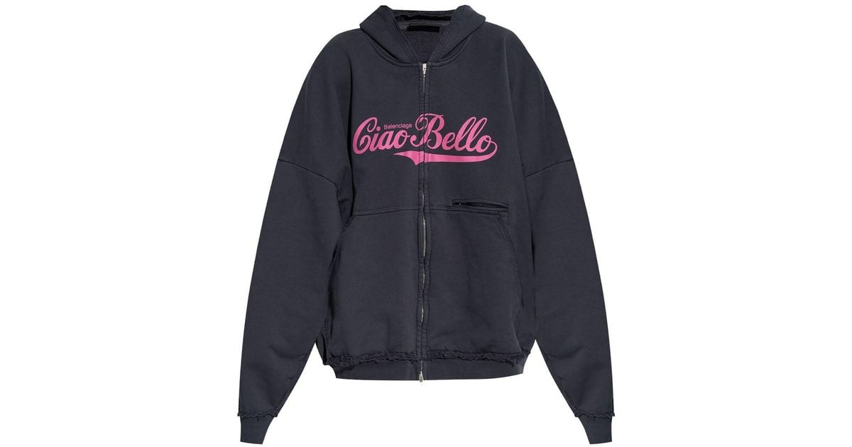 Balenciaga Ciao Bello Hoodie in Blue | Lyst