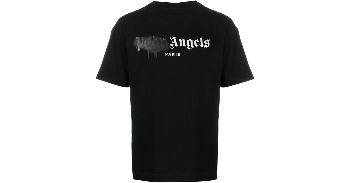 Palm Angels Spray Paint-logo Boxy T-shirt in Black for Men | Lyst