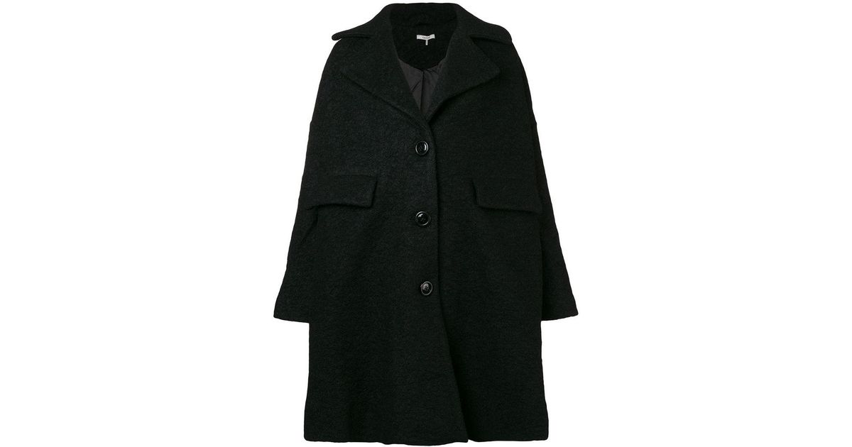 Ganni Fenn Oversized Coat in Black | Lyst