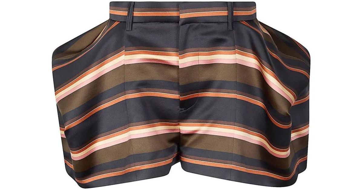 Sacai Horizontal-Stripe Shorts in Black | Lyst