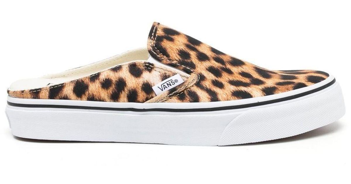 Vans Leopardprint Slipon Mules in Brown (White) Lyst