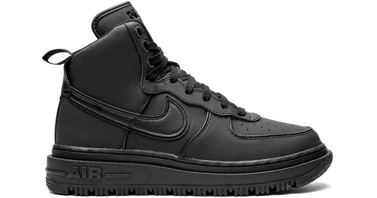 Nike Leather Air Force 1 Boots in Black for Men | Lyst