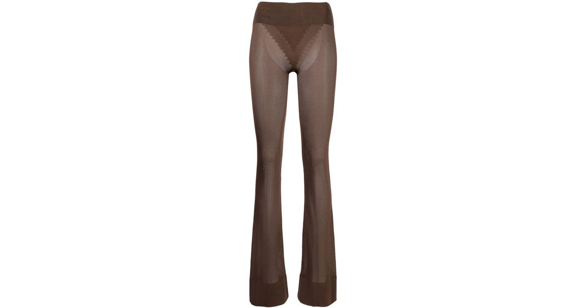 Jean Paul Gaultier X Lotta Volkova High-rise Flared Pants in Brown | Lyst UK