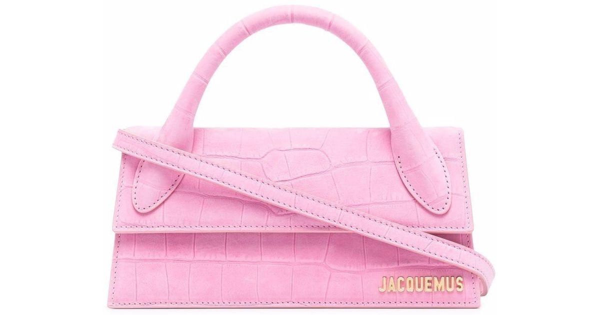Jacquemus Le Chiquito Crocodile-Embossed Mini Tote Bag - Pink for Women
