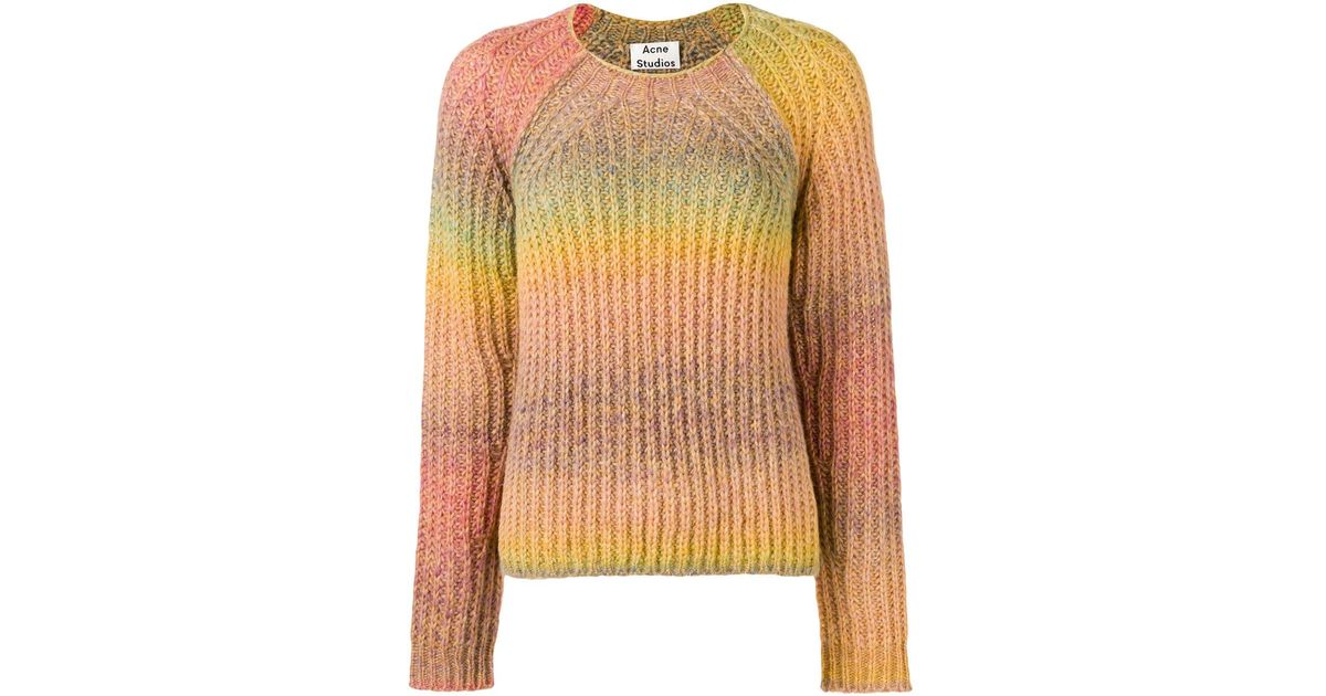 Acne Studios Wool Kyla Rainbow Knit Sweater in Yellow | Lyst