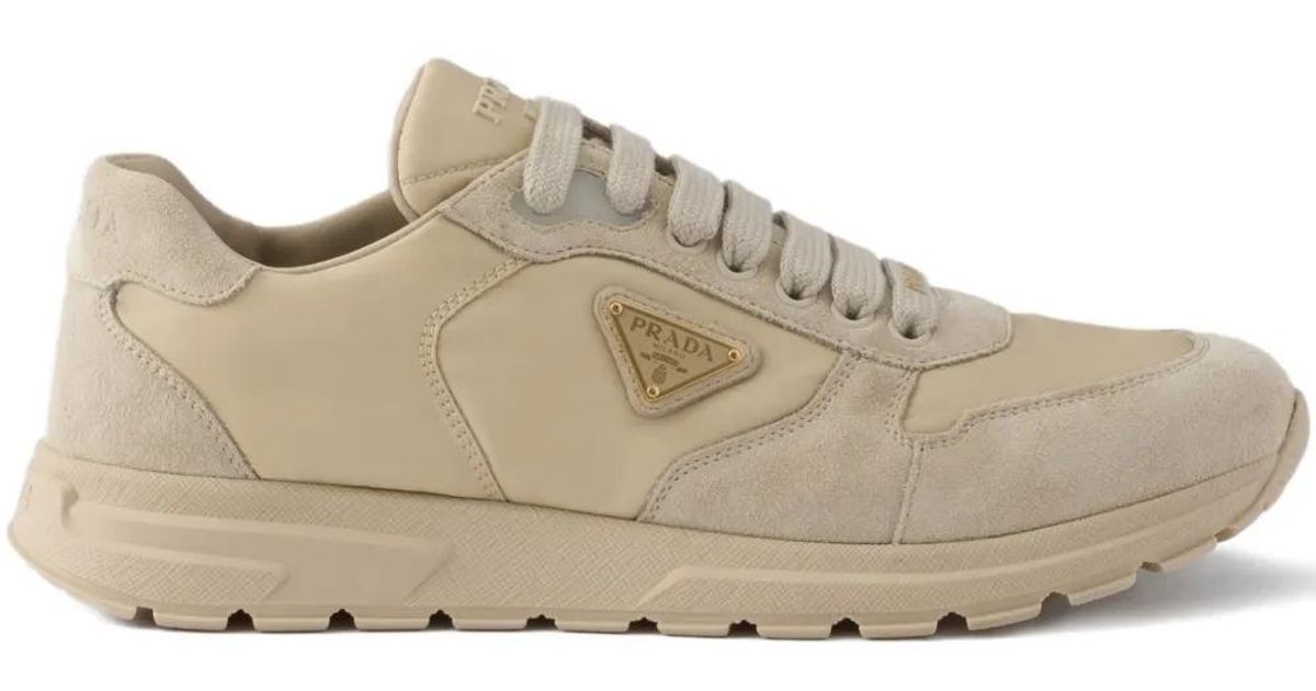 Prada Prax 2.0 Re-Nylon Suede Sneakers in Brown | Lyst