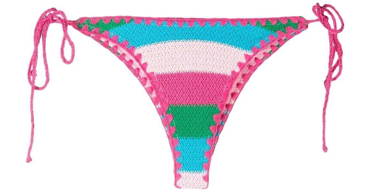 Mc2 Saint Barth Marielle Knitted Bikini Bottoms in Pink Lyst