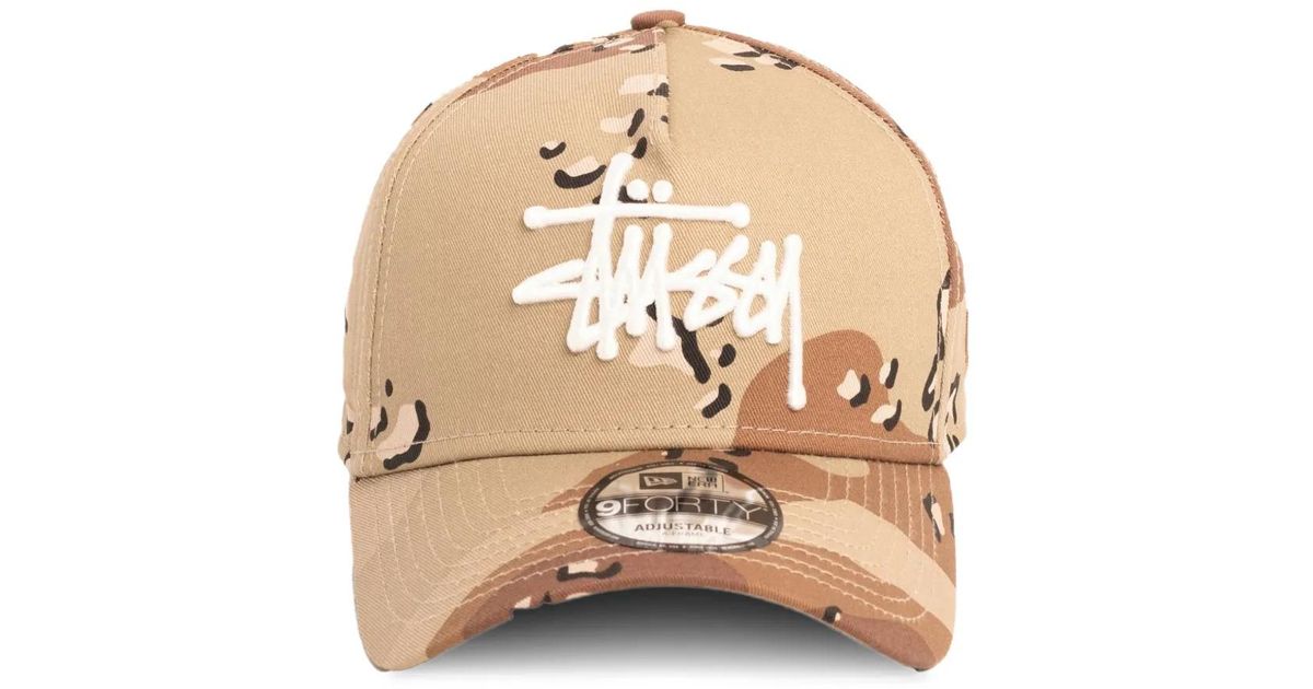 帽子 Stussy NEW ERA 9FORTY BASIC STRAPBACK Stussy X New Era 9Forty Basic Strapback Cap in Natural for Men | Lyst