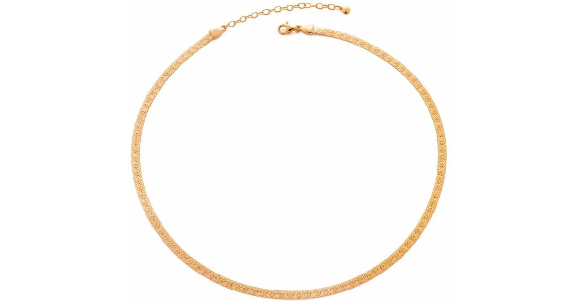 Monica Vinader Heart Snake Chain Choker Necklace in Gold (Metallic) | Lyst UK