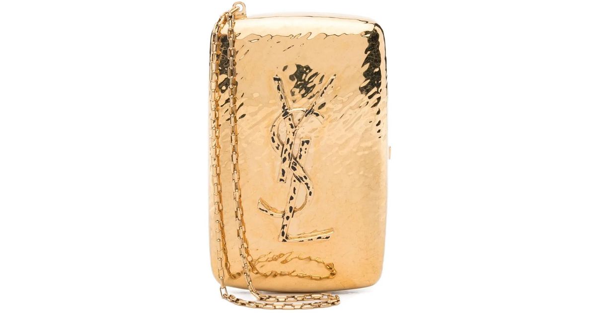 Saint Laurent ロゴ シガレットケース メタリック | Lyst