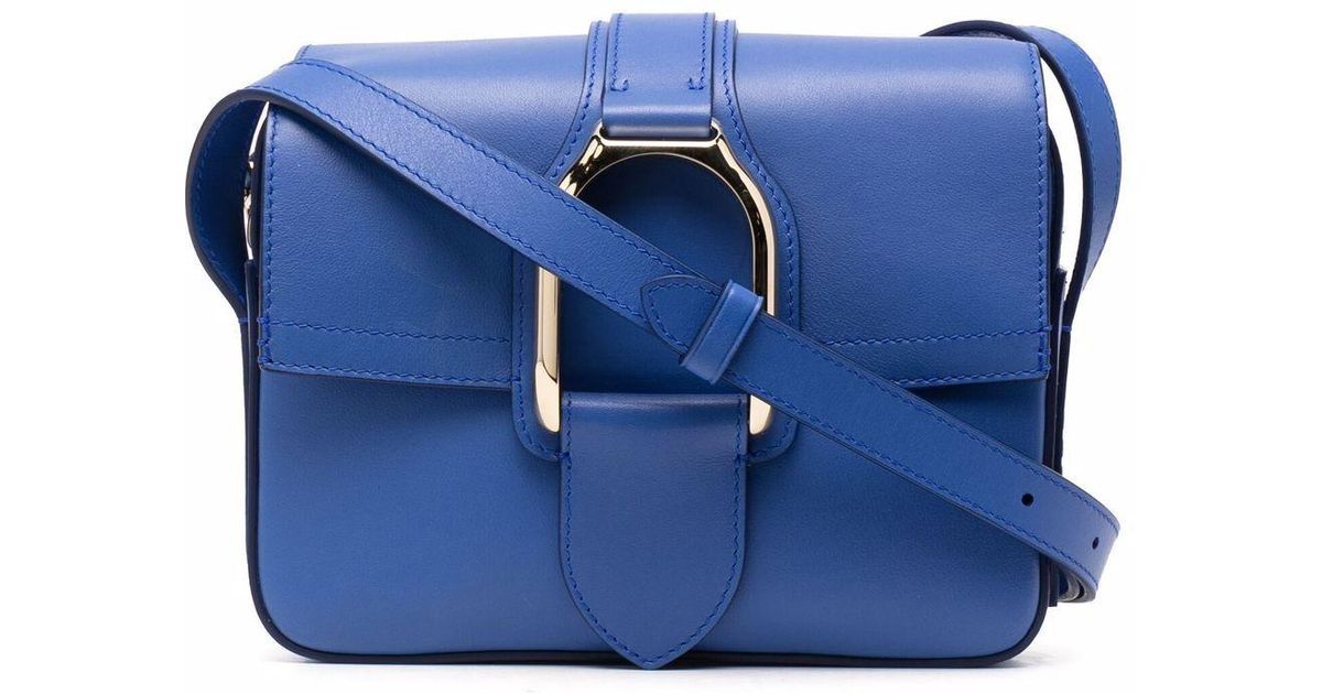 Ralph Lauren Collection Leather Wellington Crossbody Bag in Blue Lyst