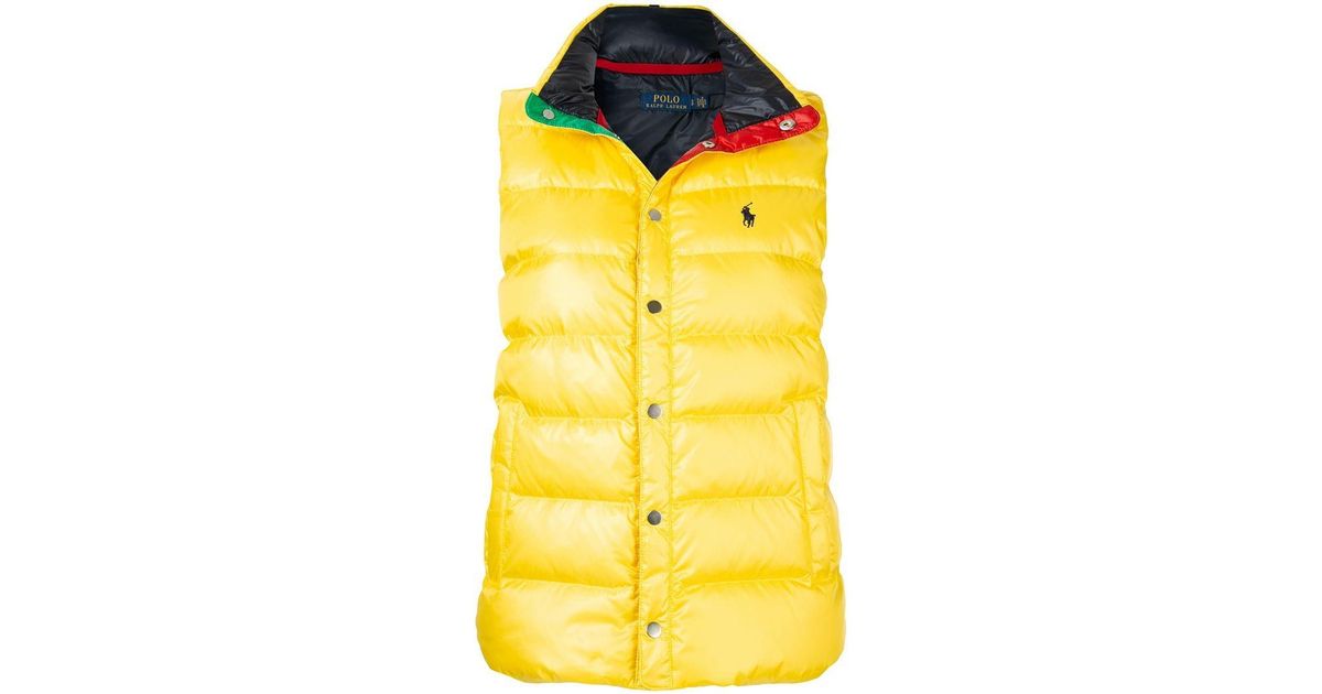 Polo Ralph Lauren Puffer Vest in Yellow Lyst