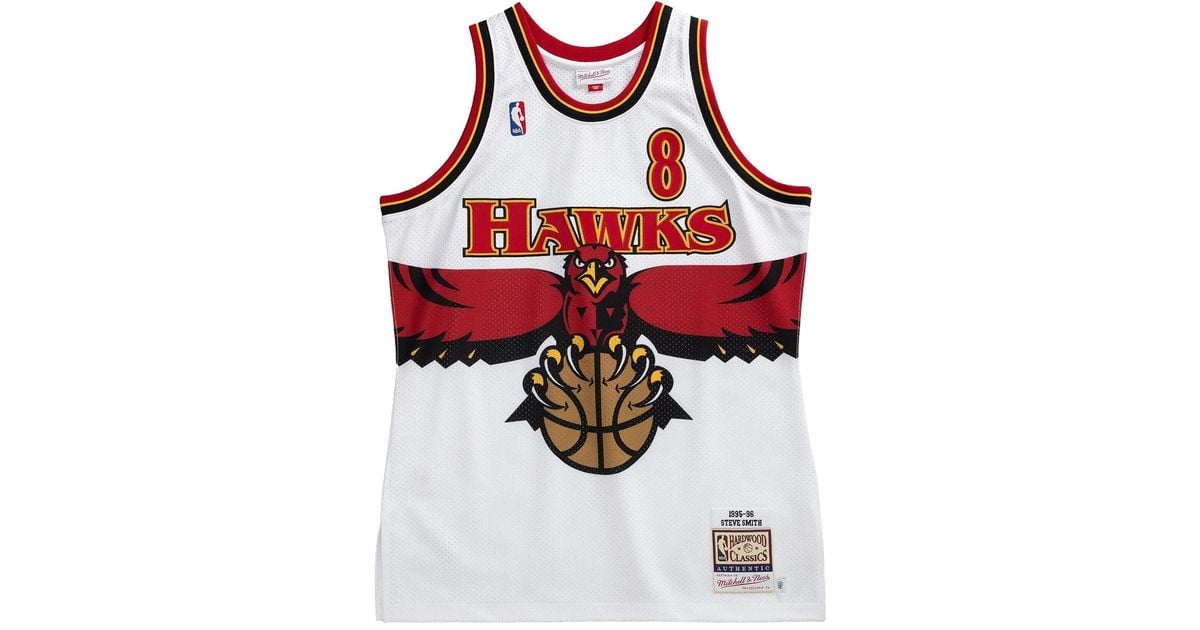 Mitchell Ness Hawks 1995 Steve Smith Jersey in White for Men