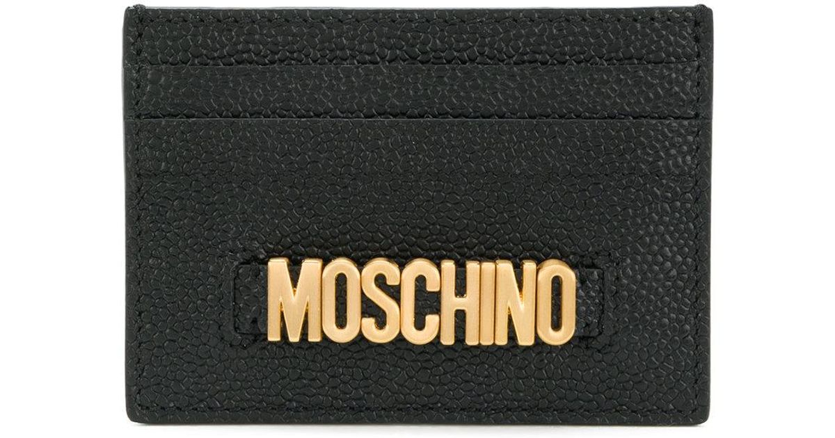 Moschino Leather Logo Plaque Card 
