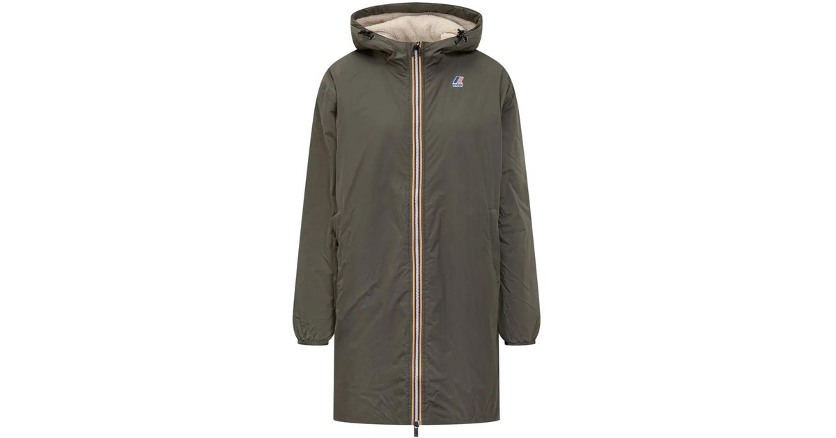 K Jacket Riendonut K-Way Hooded Longline Jacket in Gray | Lyst