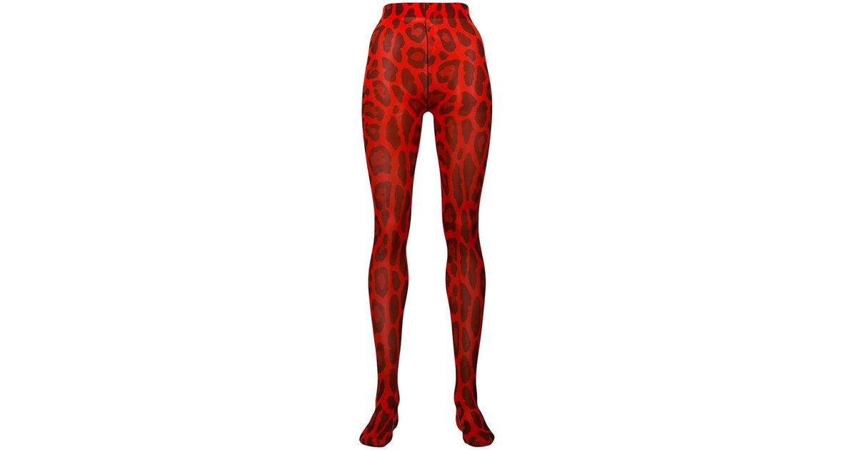 red leopard print tights