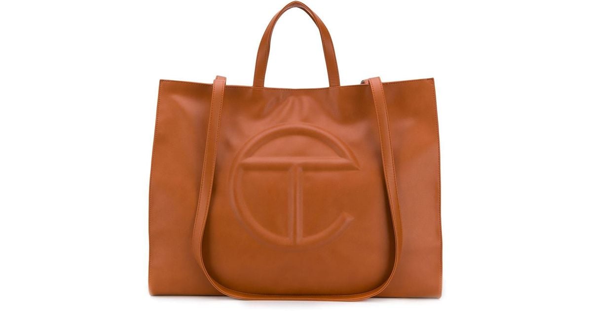 Telfar Large Logo Tote Bag in Brown Lyst