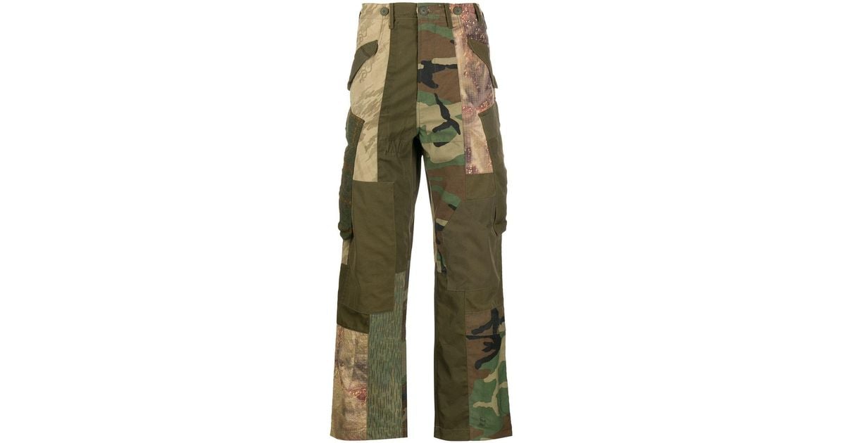 Maharishi Upcycled Patchwork Cargo Trousers in Green for Men | Lyst