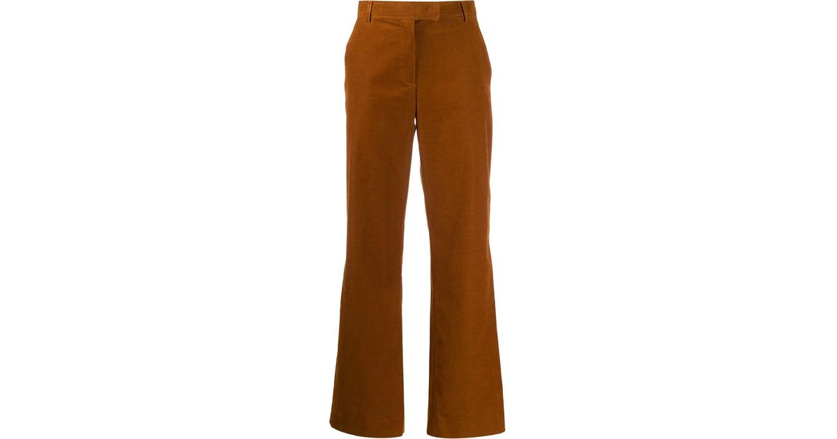 A.P.C. Flared Corduroy Trousers in Brown | Lyst