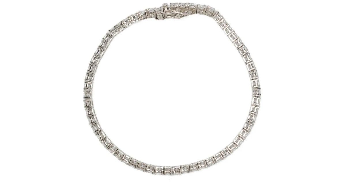 Tuscany Silver Bracciale rigido ellittico ondulato con zirconi cubici placcato rodio da donna in argento sterling