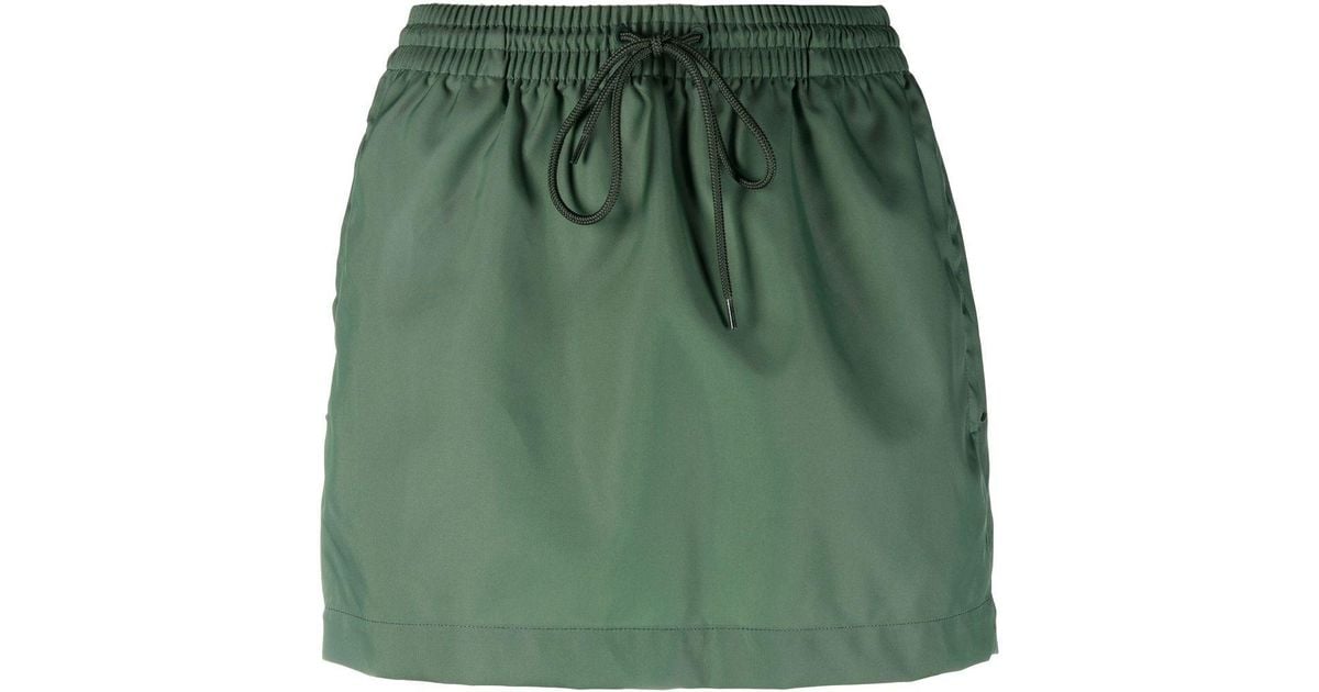 Wardrobe NYC Utility Shell Drawstring Mini Skirt in Green | Lyst
