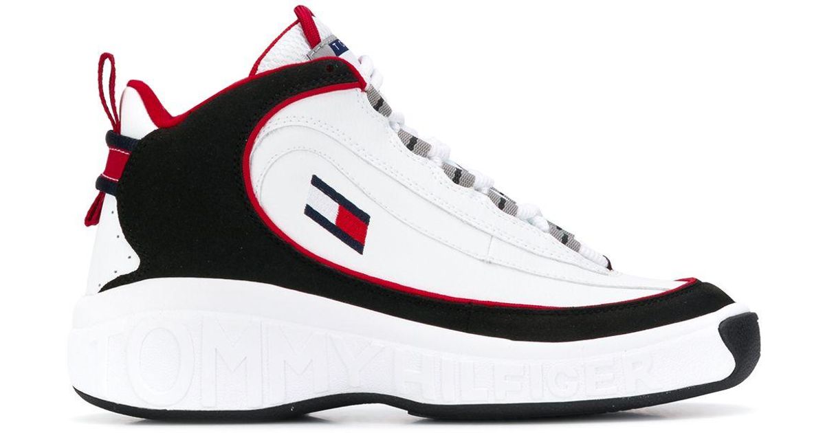 Tommy Hilfiger Rubber Heritage Lace Up Icon Shoes in White for Men | Lyst