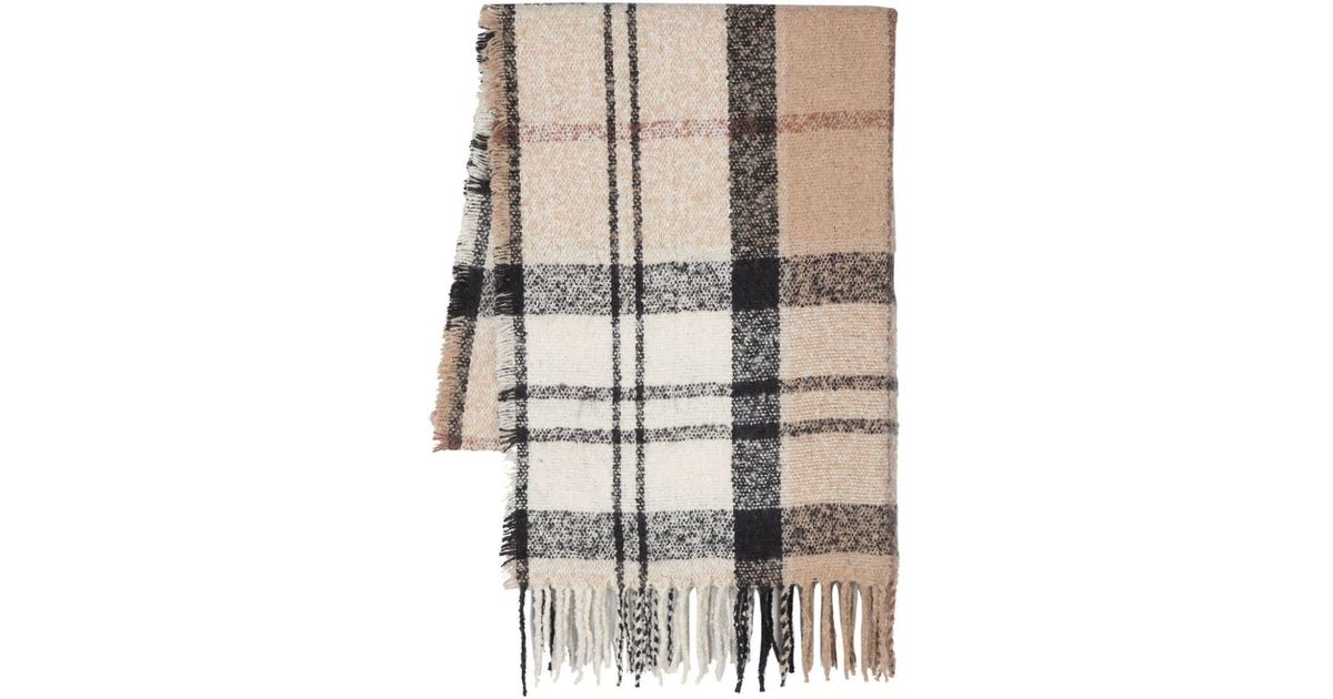 Barbour Scarf With Tartan Pattern in Natural | Lyst