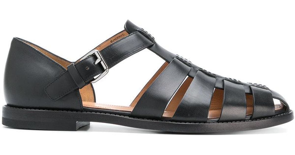 Church's Leather Fisherman Sandals in Black - Lyst