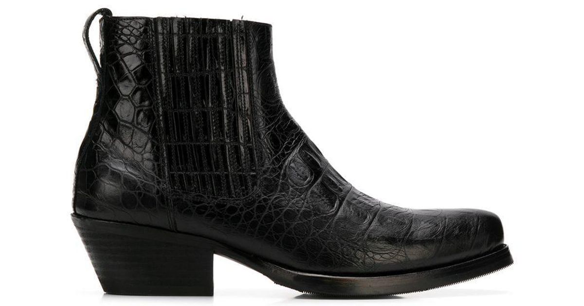 black cuban heel ankle boots