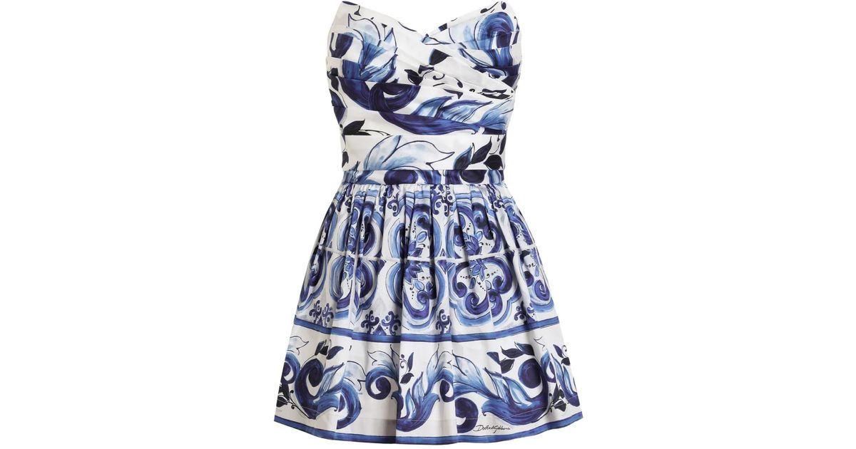 Dolce & Gabbana Purple Majolica Print Dress