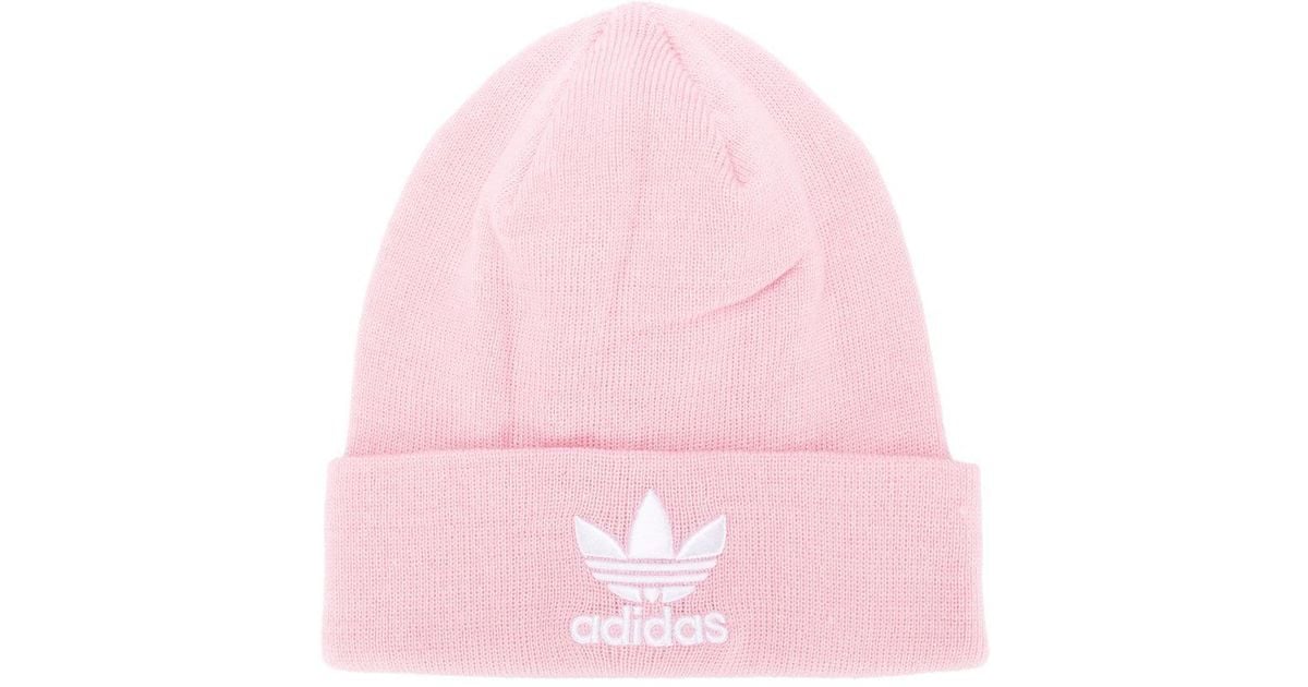 adidas Original Trefoil Beanie in Pink | Lyst Australia