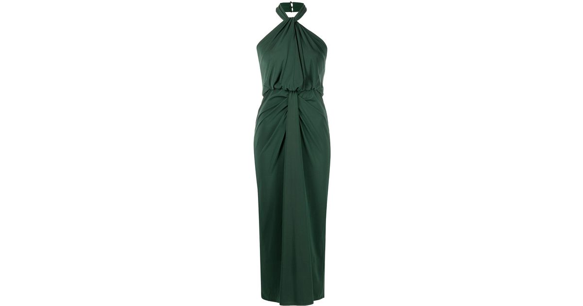 Cinq À Sept Kaily Halter-neck Maxi-dress in Green | Lyst