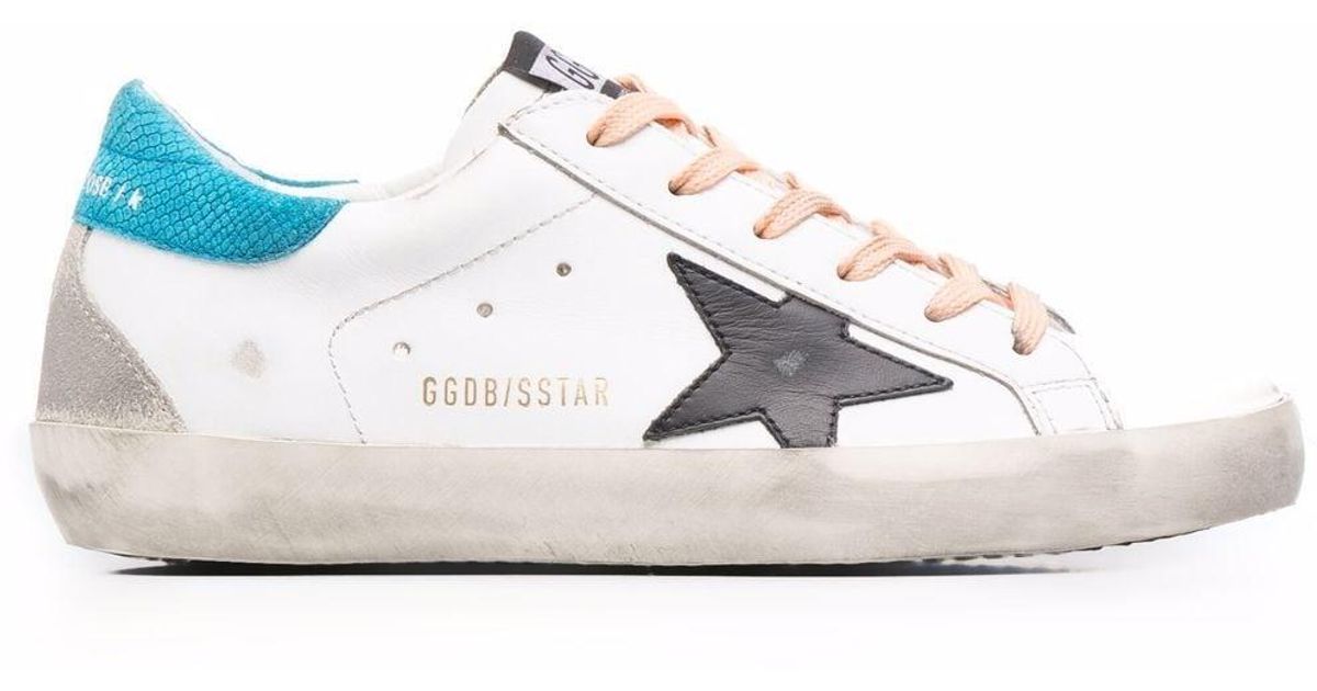 Golden Goose Goose Woman White Super-star Sneakers With Peach Pink ...