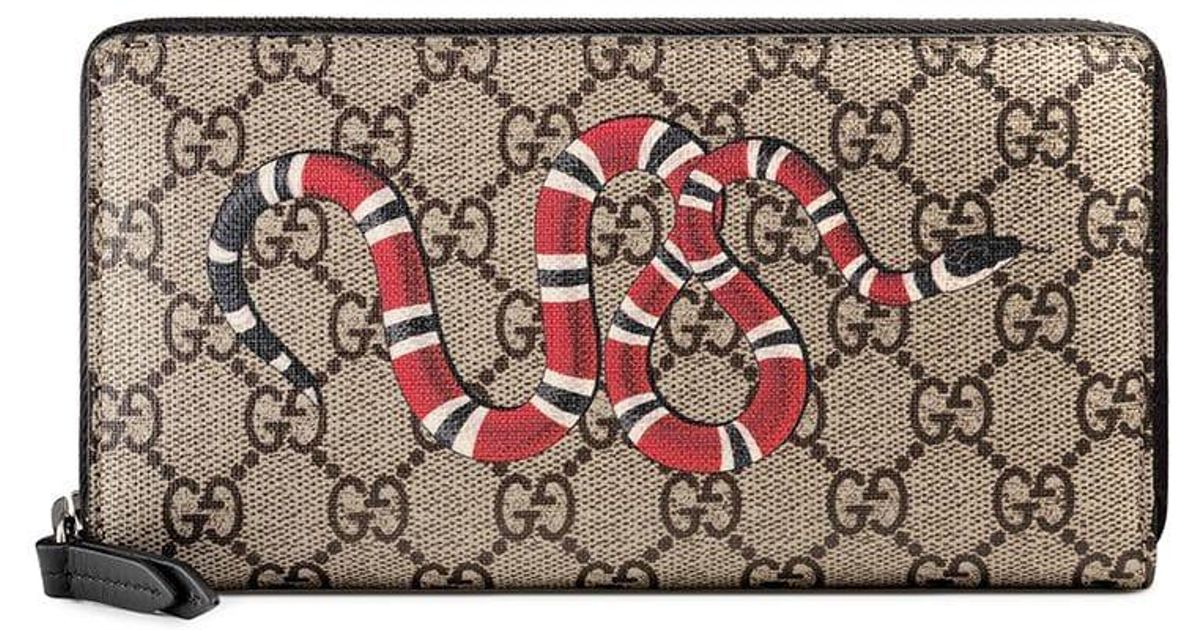Gucci Segeltuch 'GG Supreme' Portemonnaie mit Schlangen-Print für Herren -  Lyst