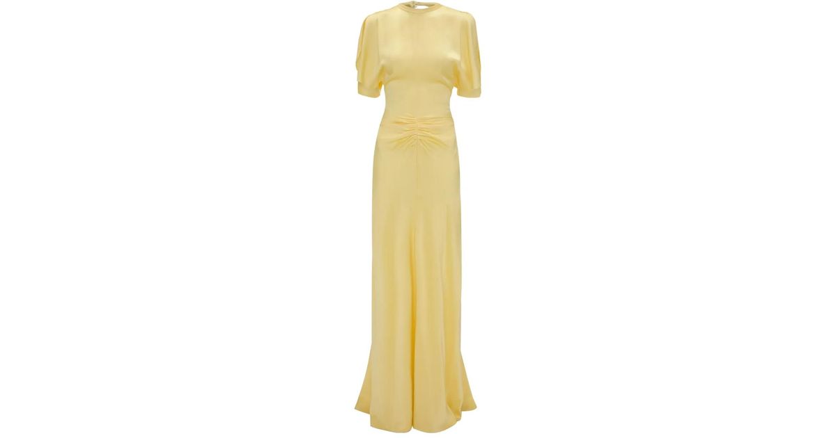 victoria beckham gold dress Rose Gold Lurex Slip Dress - Victoria Beckham - Women main image 1