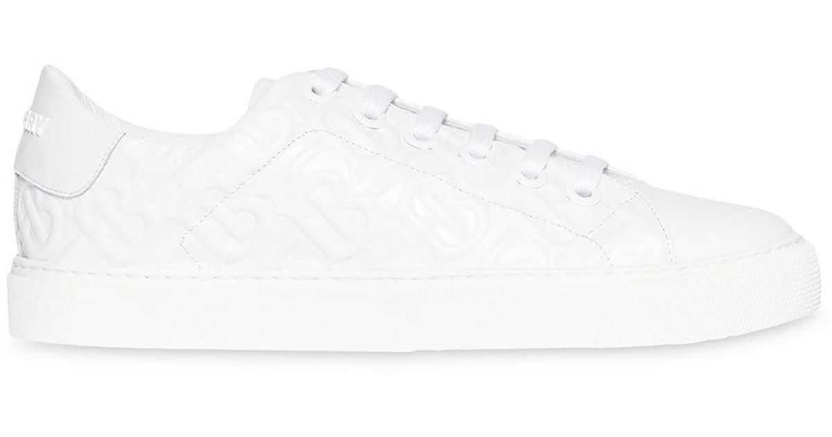 burberry monogram leather sneakers