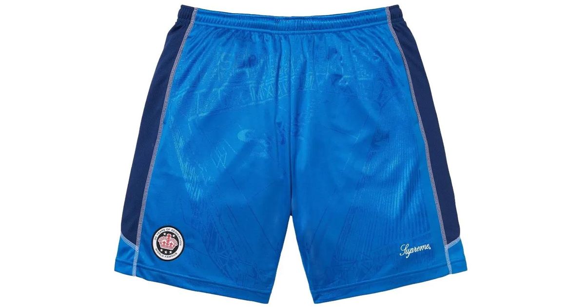 Supreme Patterned-Jacquard Soccer Shorts in Blue for Men | Lyst Canada