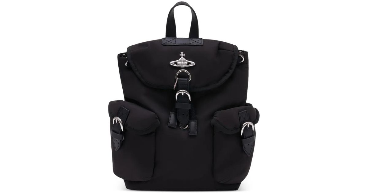Vivienne Westwood Small Highland Logo-Plaque Backpack in Black | Lyst