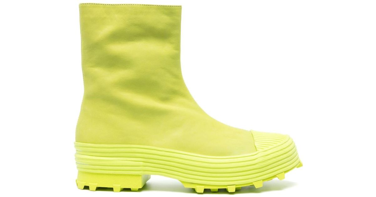 Camper Traktori Tonal Leather Boots in Yellow | Lyst