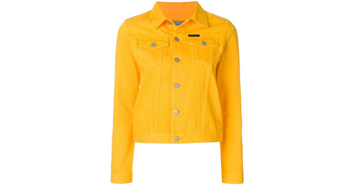 Calvin Klein Classic Denim Jacket in Yellow & Orange (Yellow) - Lyst