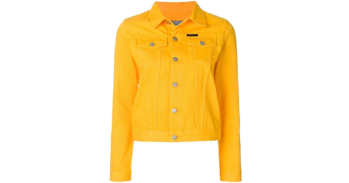 Calvin Klein Classic Denim Jacket in Yellow & Orange (Yellow) | Lyst