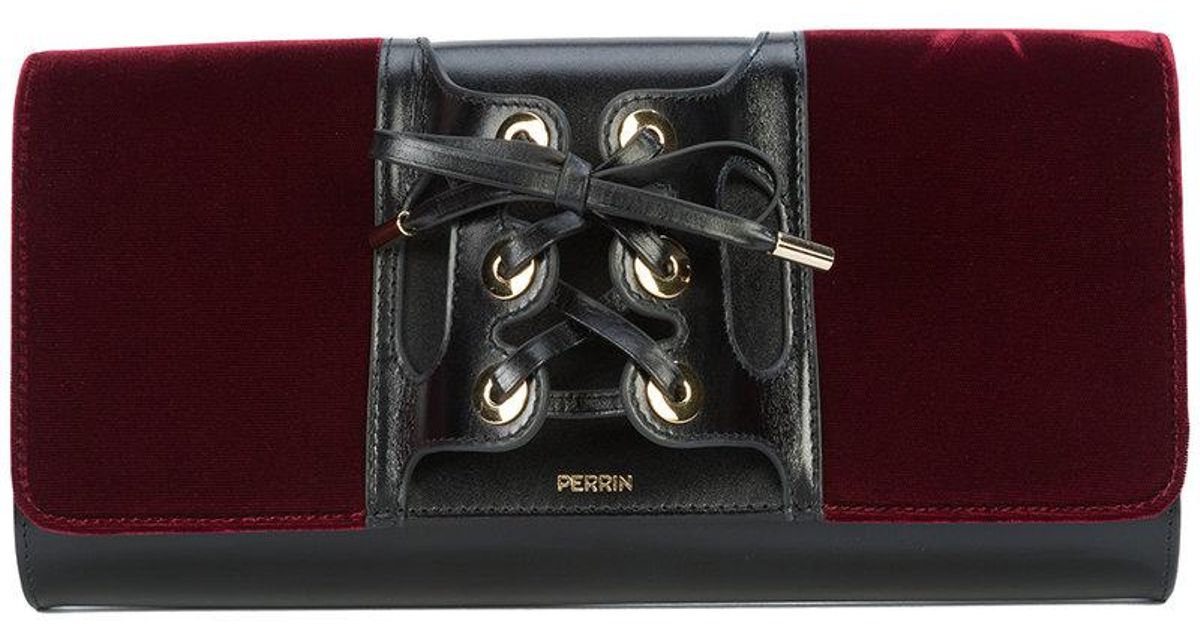 Perrin Paris Authenticated Denim Clutch Bag