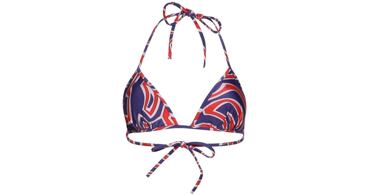 PUCCI Bikini Imprimé À Fermeture Nouée in Blue | Lyst