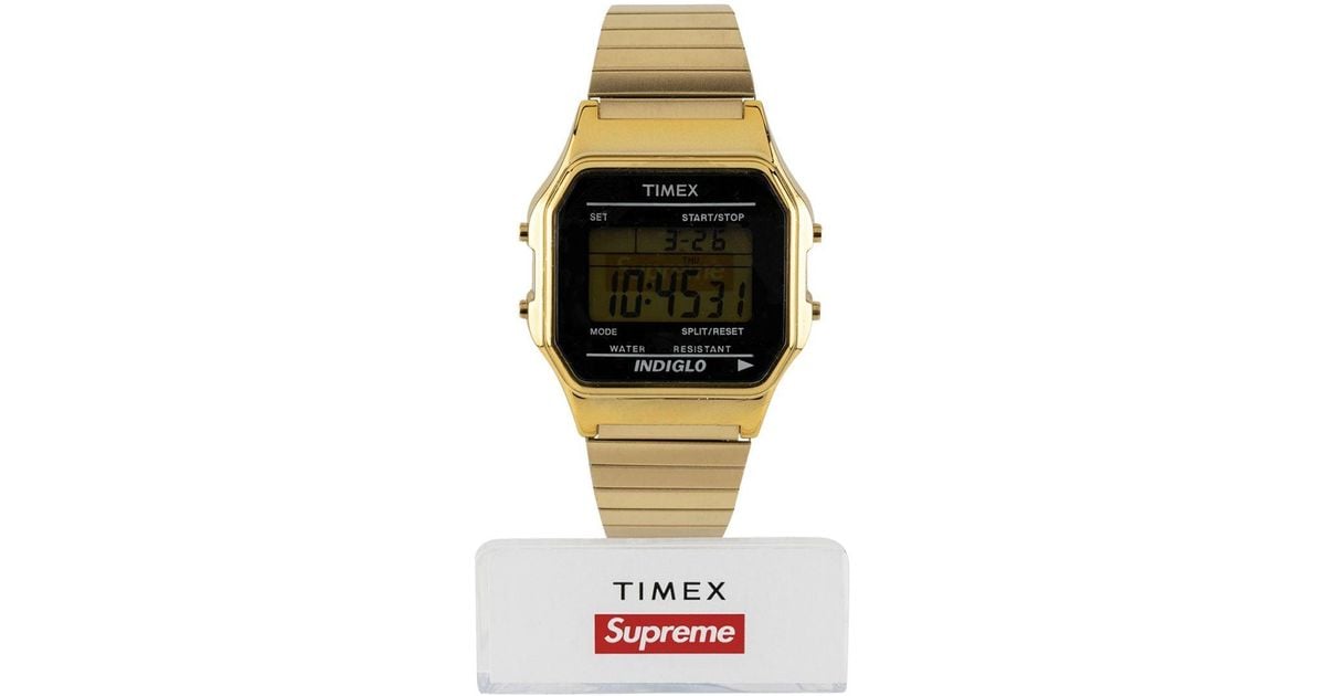 Supreme X Timex Digital Watch in Gold (Metallic) - Lyst